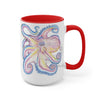 Rainbow Purple Blue Octopus Ink Art Two-Tone Coffee Mugs 15Oz Mug