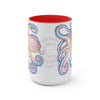 Rainbow Purple Blue Octopus Ink Art Two-Tone Coffee Mugs 15Oz Mug