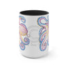 Rainbow Purple Blue Octopus Ink Art Two-Tone Coffee Mugs 15Oz Mug