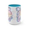 Rainbow Purple Blue Octopus Ink Art Two-Tone Coffee Mugs 15Oz Mug