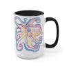 Rainbow Purple Blue Octopus Ink Art Two-Tone Coffee Mugs 15Oz Mug