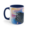 Raven Galaxy Stars Watercolor Art Accent Coffee Mug 11Oz