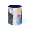 Raven Galaxy Stars Watercolor Art Accent Coffee Mug 11Oz Navy /