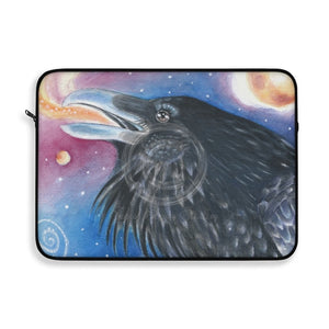 Raven Galaxy Watercolor Art Laptop Sleeve 15