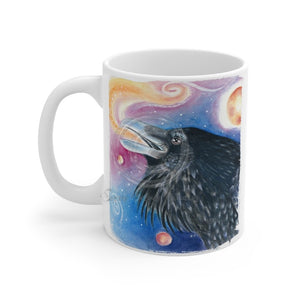 Raven Galaxy Watercolor Art Mug 11Oz