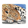 Reclining Jaguar Watercolor Art Tan Sherpa Blanket Home Decor