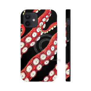 Red Black Kraken Octopus Tentacles Ink Case Mate Tough Phone Cases Iphone 12