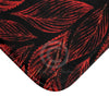 Red Black Leaves Pattern Art Bath Mat Home Decor
