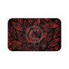 Red Black Leaves Pattern Art Bath Mat Large 34X21 Home Decor