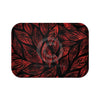 Red Black Leaves Pattern Art Bath Mat Small 24X17 Home Decor