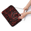 Red Black Leaves Pattern Art Laptop Sleeve