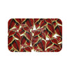 Red Black Leaves Watercolor Art Bath Mat Large 34X21 Home Decor