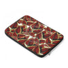 Red Black Leaves Watercolor Laptop Sleeve