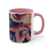 Red Coral Reef Octopus Tentacles Detail Watercolor On White Art Accent Coffee Mug 11Oz