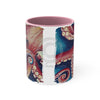 Red Coral Reef Octopus Tentacles Detail Watercolor On White Art Accent Coffee Mug 11Oz Pink /