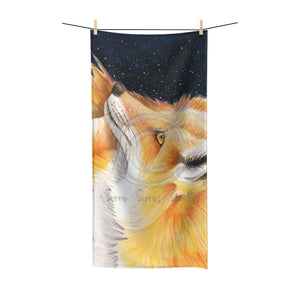 Red Fox Galaxy Stars Watercolor Art Polycotton Towel 30 × 60 Home Decor