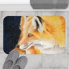 Red Fox Galaxy Watercolor Ink Art Bath Mat Home Decor