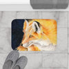 Red Fox Galaxy Watercolor Ink Art Bath Mat Home Decor