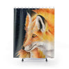 Red Fox Galaxy Watercolor Ink Art Shower Curtain 71 × 74 Home Decor