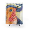 Red Hummingbird Cosmic Stars Watercolor Art Shower Curtain 71 × 74 Home Decor