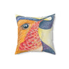 Red Hummingbird Cosmic Stars Watercolor Art Square Pillow Home Decor