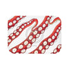 Red Kraken Octopus Tentacles White Ink Bath Mat 24 × 17 Home Decor