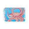 Red Octopus Blue Pattern Watercolor Bath Mat Large 34X21 Home Decor