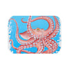 Red Octopus Blue Pattern Watercolor Bath Mat Small 24X17 Home Decor