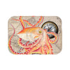 Red Octopus Compass Nautical Map Watercolor Ink Bath Mat Small 24X17 Home Decor