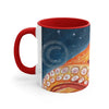 Red Octopus Galaxy Stars Night Watercolor Art Accent Coffee Mug 11Oz