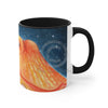 Red Octopus Galaxy Stars Night Watercolor Art Accent Coffee Mug 11Oz