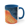 Red Octopus Galaxy Stars Night Watercolor Art Accent Coffee Mug 11Oz Blue /
