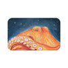 Red Octopus Galaxy Stars Night Watercolor Art Bath Mat 34 × 21 Home Decor