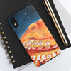 Red Octopus Galaxy Stars Night Watercolor Art Case Mate Tough Phone Cases