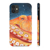 Red Octopus Galaxy Stars Night Watercolor Art Case Mate Tough Phone Cases Iphone 11
