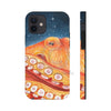 Red Octopus Galaxy Stars Night Watercolor Art Case Mate Tough Phone Cases Iphone 12