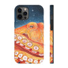 Red Octopus Galaxy Stars Night Watercolor Art Case Mate Tough Phone Cases Iphone 12 Pro Max
