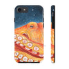 Red Octopus Galaxy Stars Night Watercolor Art Case Mate Tough Phone Cases Iphone 7 8