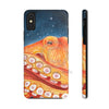 Red Octopus Galaxy Stars Night Watercolor Art Case Mate Tough Phone Cases Iphone Xs