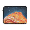 Red Octopus Galaxy Stars Night Watercolor Art Laptop Sleeve 15