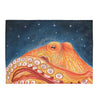 Red Octopus Galaxy Stars Night Watercolor Art Velveteen Plush Blanket 30 × 40 All Over Prints