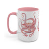 Red Octopus Ink Watercolor Art Two-Tone Coffee Mugs 15Oz Mug