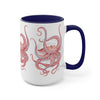 Red Octopus Ink Watercolor Art Two-Tone Coffee Mugs 15Oz Mug