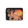 Red Octopus On Black Watercolor Art Laptop Sleeve 12