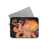 Red Octopus On Black Watercolor Art Laptop Sleeve