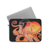 Red Octopus On Black Watercolor Art Laptop Sleeve