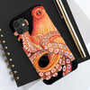 Red Octopus On Black Watercolor Case Mate Tough Phone Cases