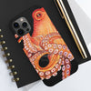 Red Octopus On Black Watercolor Case Mate Tough Phone Cases