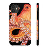 Red Octopus On Black Watercolor Case Mate Tough Phone Cases Iphone 11