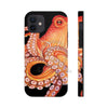 Red Octopus On Black Watercolor Case Mate Tough Phone Cases Iphone 12